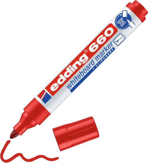 C/10 ROTULADOR EDDING 660 ROJO PIZARRA BLANCA