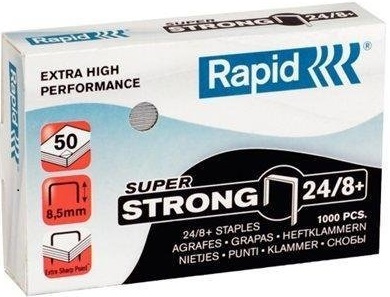 C/5 CAJAS 1000 GRAPAS 24/8 SUPER STRONG GALVANIZADAS RAPID
