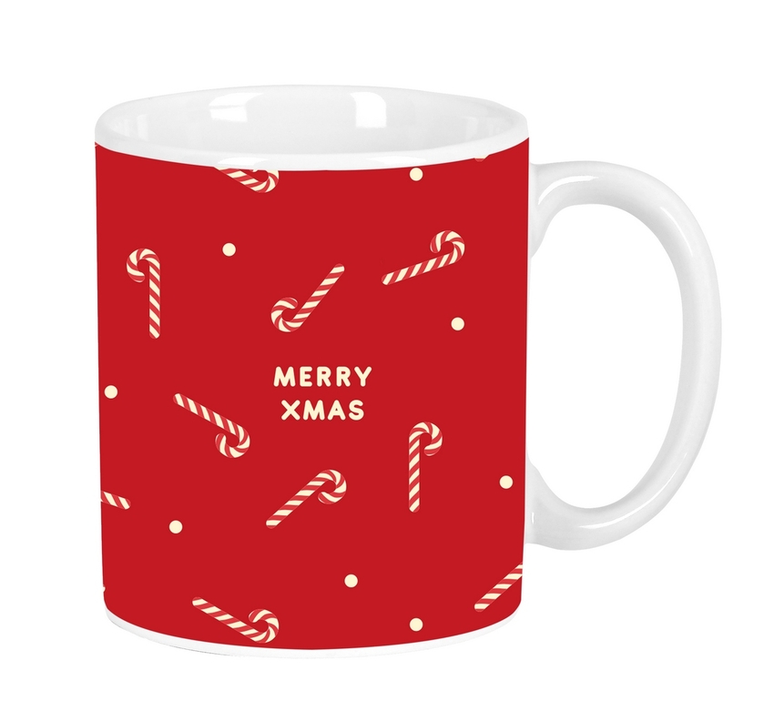 TAZA GRANDE CARAMELOS MERRY XMAS 8x9,5x8cm