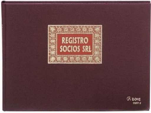 LIBRO REGISTRO SOCIOS S.R.L. FOLIO APAISADO 100H NUMERADAS