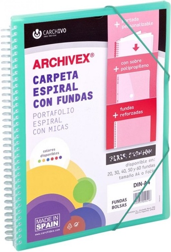 [53032054] CARPETA 20 FUNDAS CANGURO A4 ARCHIVEX STAR VERDE