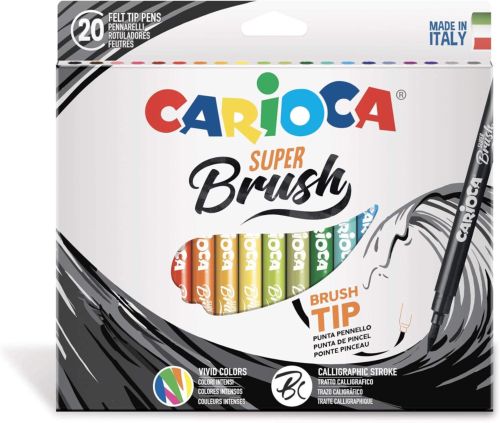 [42968] ESTUCHE 20 ROTULADORES SUPER BRUSH CARIOCA PUNTA DE PINCEL