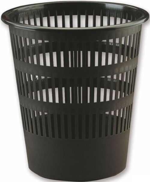 PAPELERA DE REJILLA PLASTICO RECICLADO NEGRA 12L