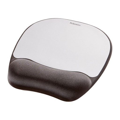 [9175801] ALFOMBRILLA CON REPOSAMUÑECAS MEMORY FOAM NEGRO/PLATA