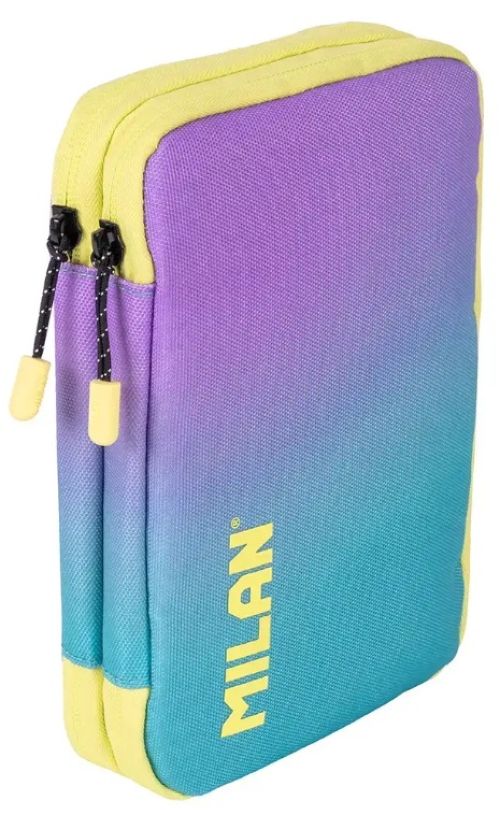 Plumier 2 pisos con contenido coleccion sunset turquesa