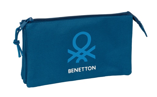 PORTATODO TRIPLE BENETTON BASICS MARINO 22x12x3cm