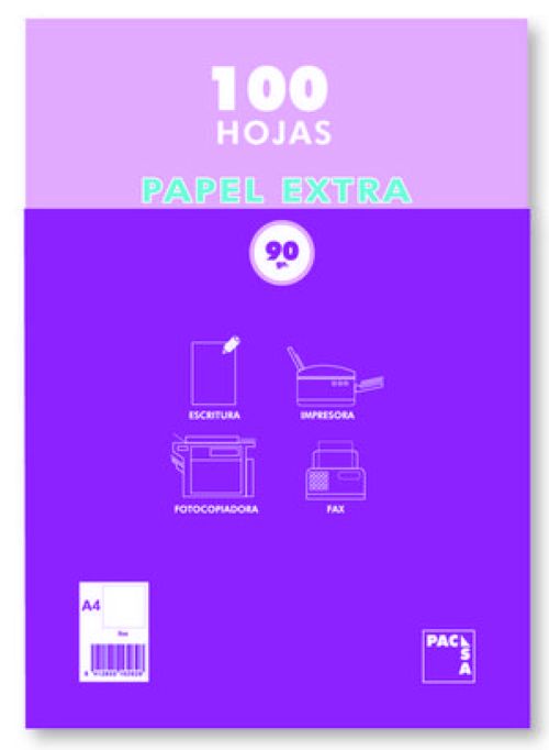 PAQUETE A4 100H 90G LISO PACSA