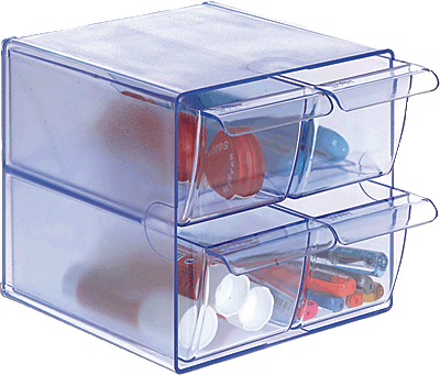 ORGANIZADOR CON 4 CAJONES TRANSPARENTE