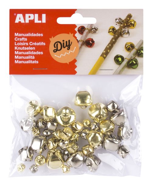 BOLSA 40 CASCABELES ORO Y PLATA