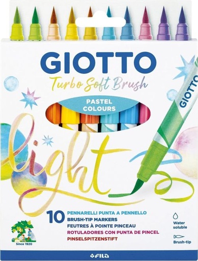 [F426900] ESTUCHE 10 ROTULADORES GIOTTO TURBO SOFT BRUSH PASTEL