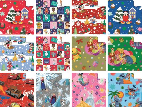EXP 50 ROLLITOS PAPEL REGALO NAVIDAD DISNEY 70X200CM SURTID