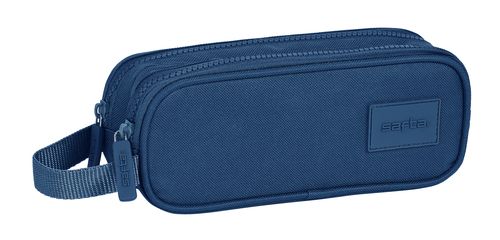 PORTATODO DOBLE SAFTA BASIC MARINO 21x8x6cm