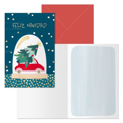 [70183] PACK/6 TARJETA DE FELICITACION NAVIDAD MODELO BEETLE