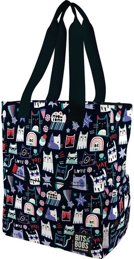 BOLSA TELA B&amp;B MIAU 31x37,5x14cm