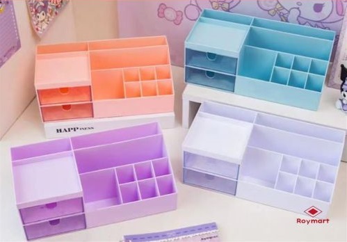 ORGANIZADOR SOBREMESA HORIZONTAL 2 CAJONES 4 COLORES SURTIDOS