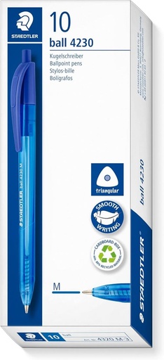 C/10 BOLIGRAFO RETRACTIL STAEDTLER BALL 4230 AZUL PUNTA M