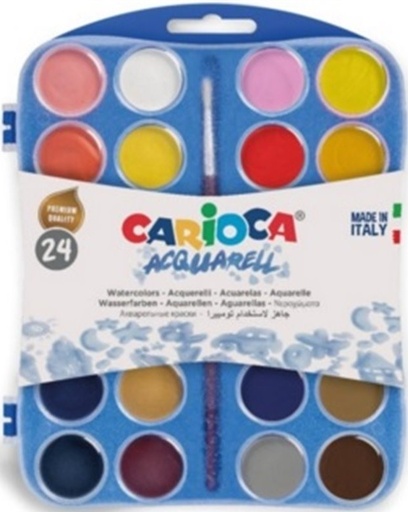 [42405] ESTUCHE PLASTICO 24 ACUARELAS CARIOCA WATERCOLORS