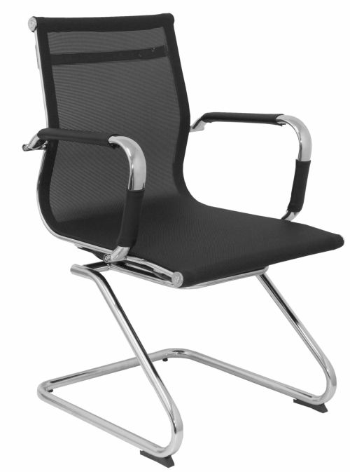 SILLON BARRAX CONFIDENTE PATIN MALLA NEGRO