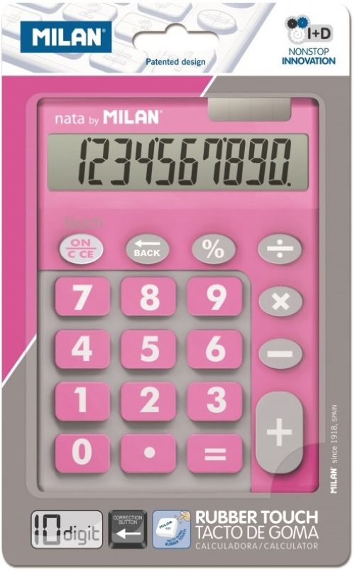 [150610TDPBL] CALCULADORA TOUCH DUO ROSA 10 DIGITOS MILAN