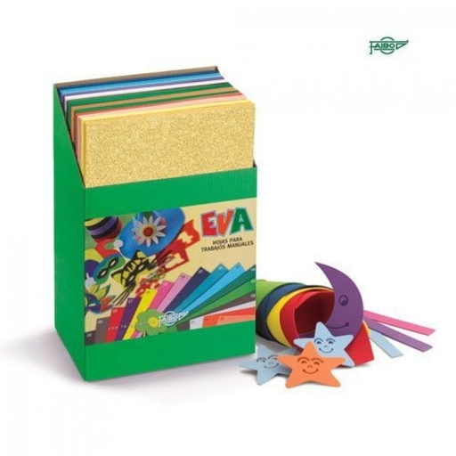 [1659-108] EXP 108 LAMINAS GOMA EVA 40X60CM CON PURPURINA SURTIDOS