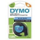 CINTA DYMO LETRATAG PLASTICO NEGRO/AZUL 12MMX4M.