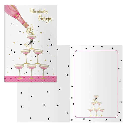 PACK 5 TARJETAS FELICITACION FELICIDADES PAREJA