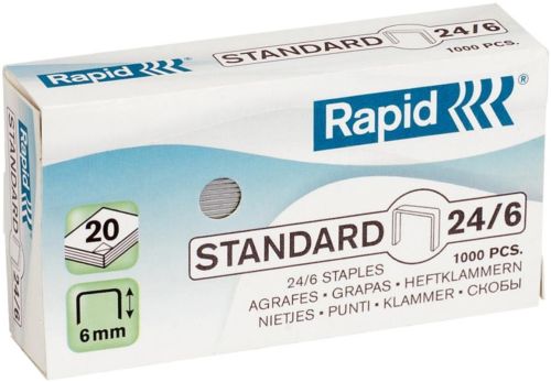 C/20 cajas de 1000 grapas galvanizadas 24/6 rapid