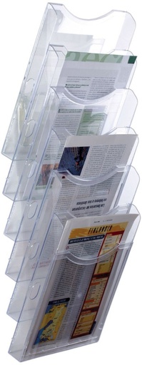 [6126 CS TP] Expositor mural de pared 6 compartimentos a4 vertical 190x235x685
