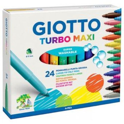 ESTUCHE 24 ROTULADORES GIOTTO TURBO MAXI SUPERLAVABLES