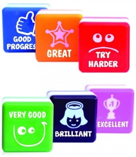 [0614] ESTUCHE 6 SELLOS DE MOTIVACION EN INGLES 25X25MM