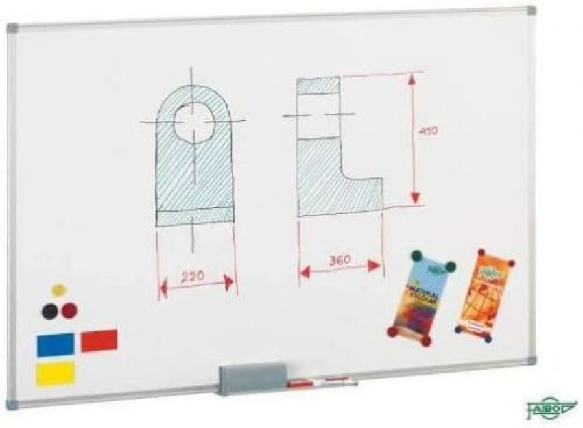 PIZARRA BLANCA METALICA 60X90CM CON CAJETIN DE ALUMINIO