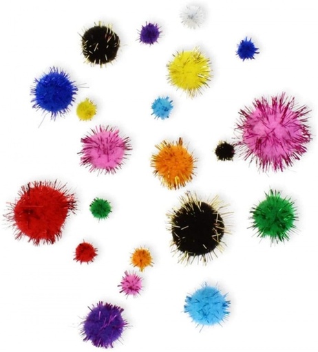 [3059/68012900] PAQ/100 POMPONES BRILLANTES FIXO