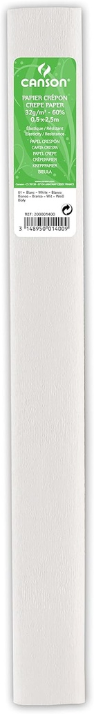 PAQ/10 ROLLO CONTINUO PAPEL CRESPON 50X250CM BLANCO 32G