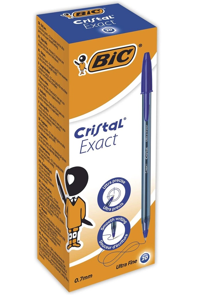 C/20 BOLIGRAFO BIC CRISTAL EXACT AZUL