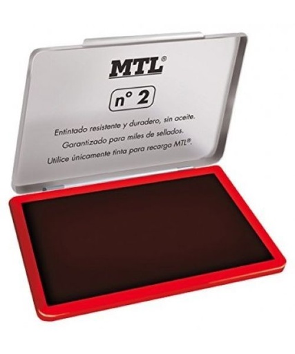 TAMPON METALICO Nº2 ROJO ALMOHADILLA 109X70MM MTL