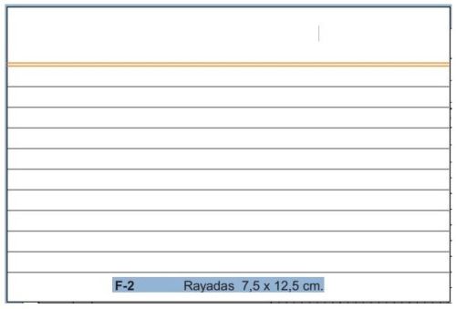 [F-2 (RAYADA)] PAQ/100 FICHAS RAYADAS Nº2  7,5X12,5CM LOAN
