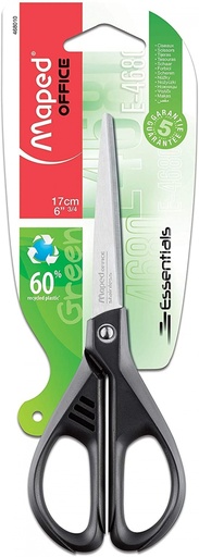 TIJERA OFICINA 17CM SIMETRICA ESSENTIALS GREEN MAPED