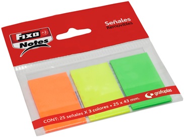 [65006280] BLISTER MARCADORES AUTOADHESIVOS 25X43MM 3 COL. NEON