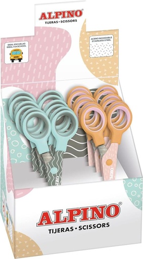 [PT0051] EXP 12 TIJERA ESCOLAR 13CM ALPINO PASTEL