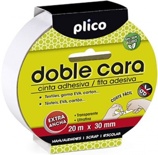 [13320] CINTA DOBLE CARA ADHESIVA 30MMX20M