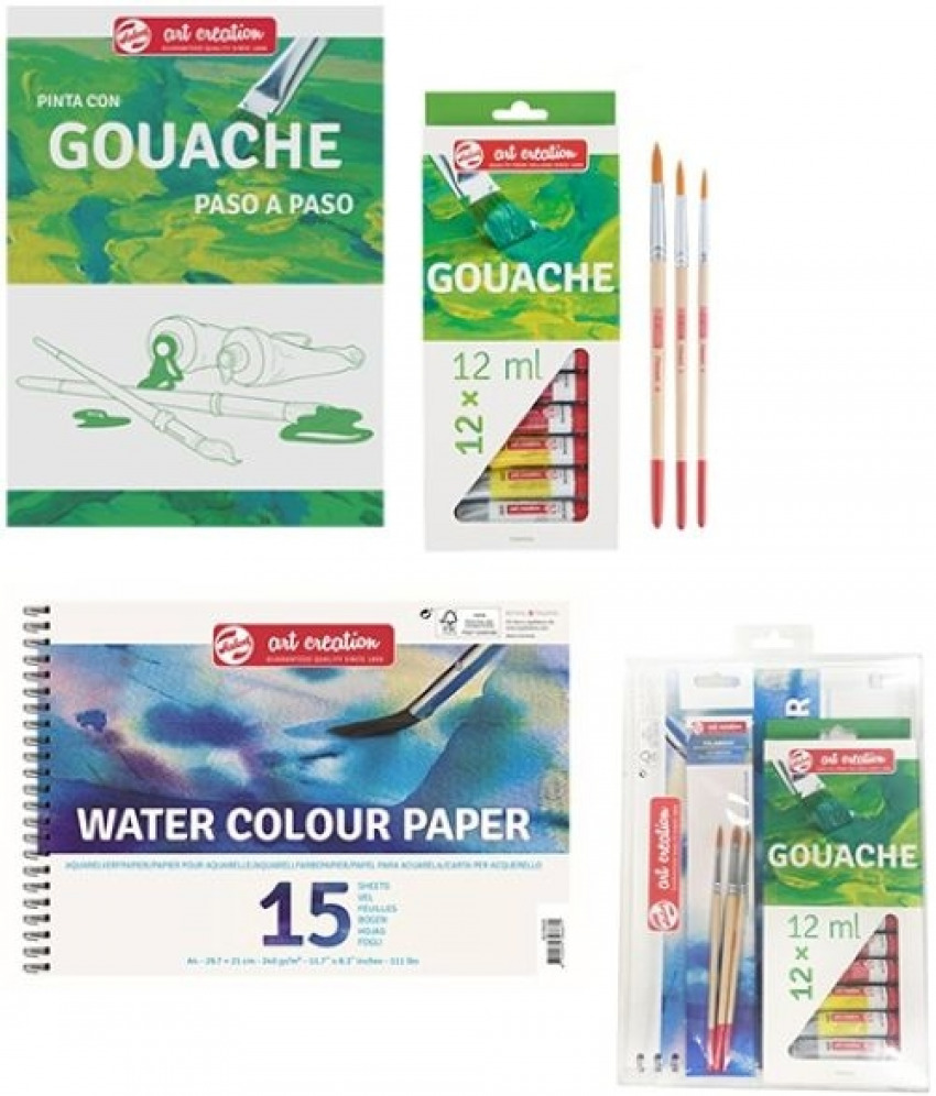 SET TEMPERA ART CREATION + BLOC + PASO A PASO
