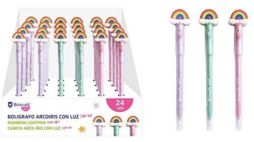 EXP 24 BOLIGRAFO ARCOIRIS CON LUZ