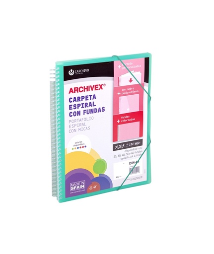 [53034054] CARPETA 40 FUNDAS CANGURO A4 ARCHIVEX STAR VERDE