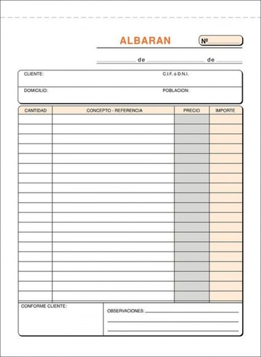 [T-120] PAQ/10 TALONARIOS DE ALBARANES 1/4 NATURAL DUPL.AUT.