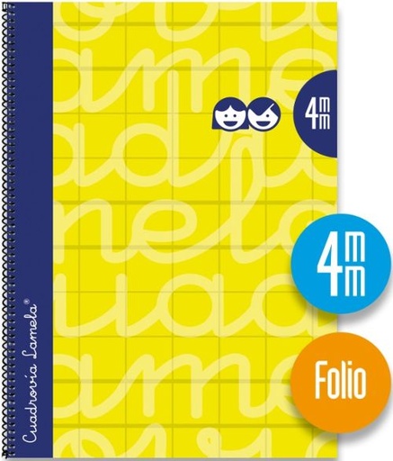 CUADERNO ESPIRAL Fº 80H 90G 4MM AMARILLO CUADROVIA EXTRADUR