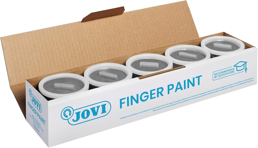 ESTUCHE 5 BOTES PINTURA DEDOS JOVI 125ML NEGRO