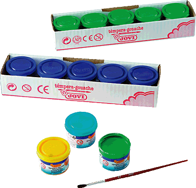 [50302] C/5 botes tempera amarillo limon 35ml jovi