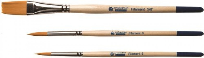 Set 3 pinceles de poliester mango corto art creation
