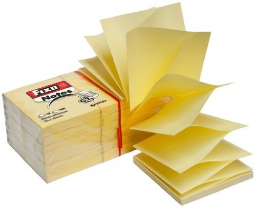 TACOS NOTAS ADHESIVAS ZIGZAG AMARILLAS 76X76MM