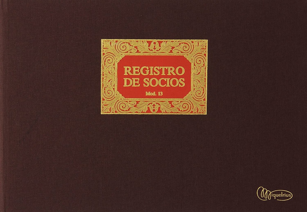 [5013] LIBRO REGISTRO SOCIOS Nº 13 Fº APAISADO 100 HOJAS